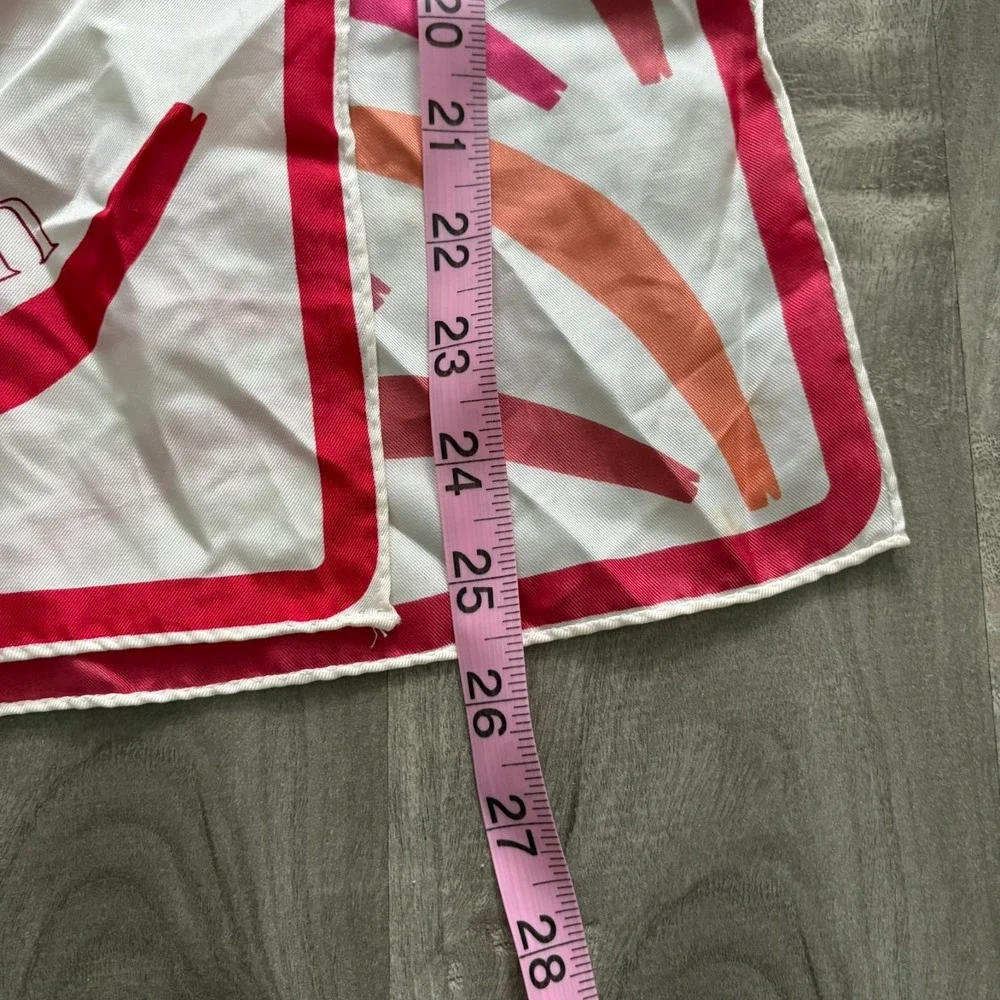 Vintage AVON Japan Scarf‎ Red Pink Brushstroke 100% Acetate 50